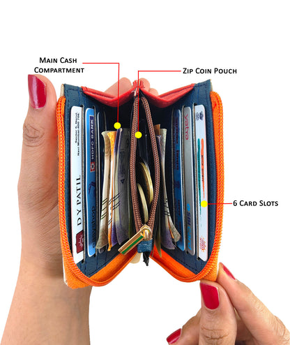 💥Combo Offers : Music Wall Box Navy Sling Bag & Off-white Zip Pocket Wallet
