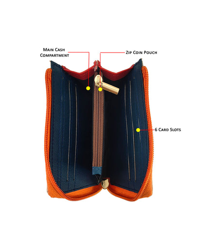 💥Combo Offers : Music Wall Box Navy Sling Bag & Off-white Zip Pocket Wallet