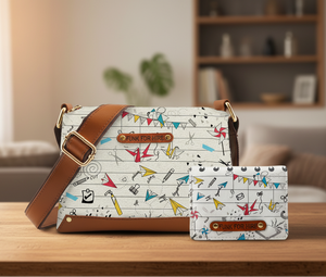 💥Combo Offers : Origami Box White Sling Bag & Pocket Wallet White
