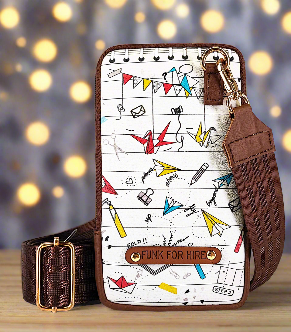 Mobile Phone Sling Origami White
