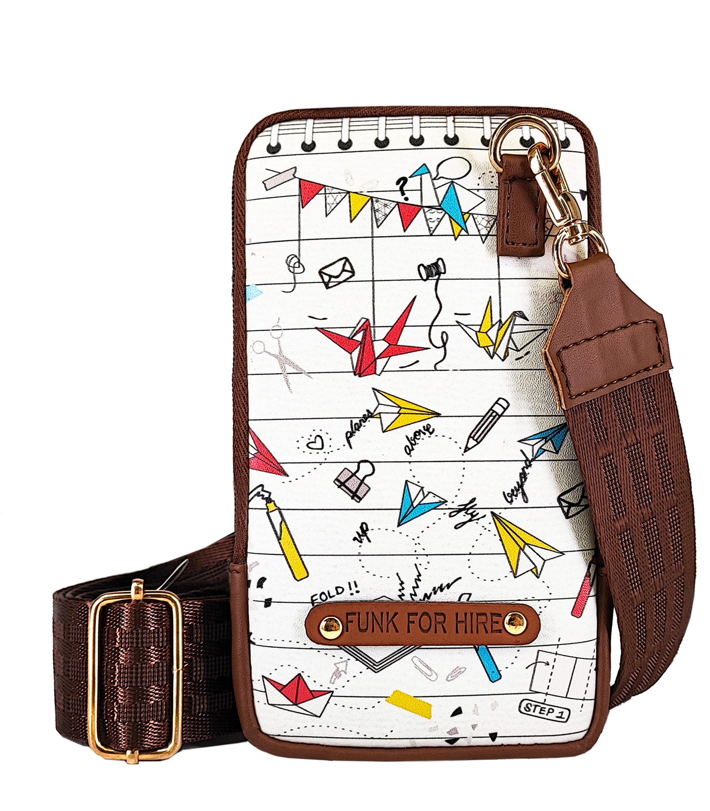 Mobile Phone Sling Origami White