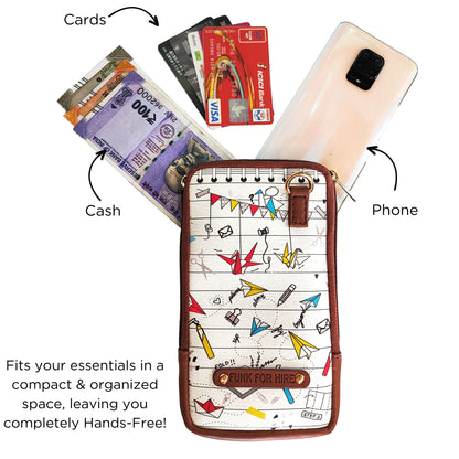 💥Combo Offers :Origami White Mobile Sling & Pocket Wallet White