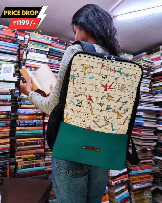 Backpack Origami White and Brown