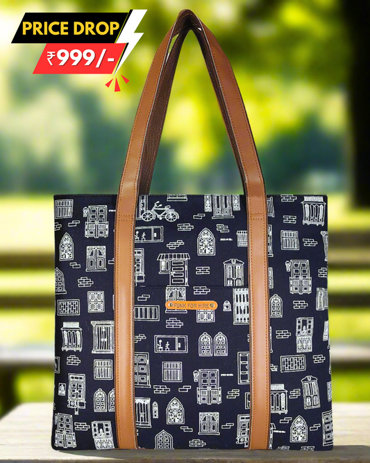 Tote Handbag Wall Black  13.3"