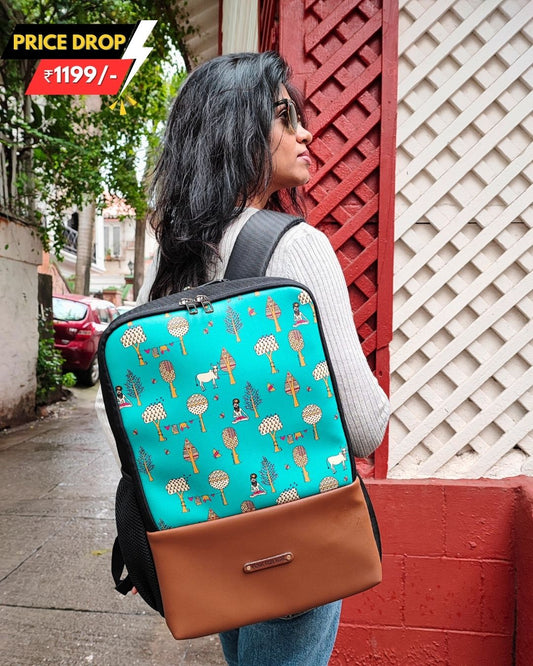 Backpack Tree Teal and Brown