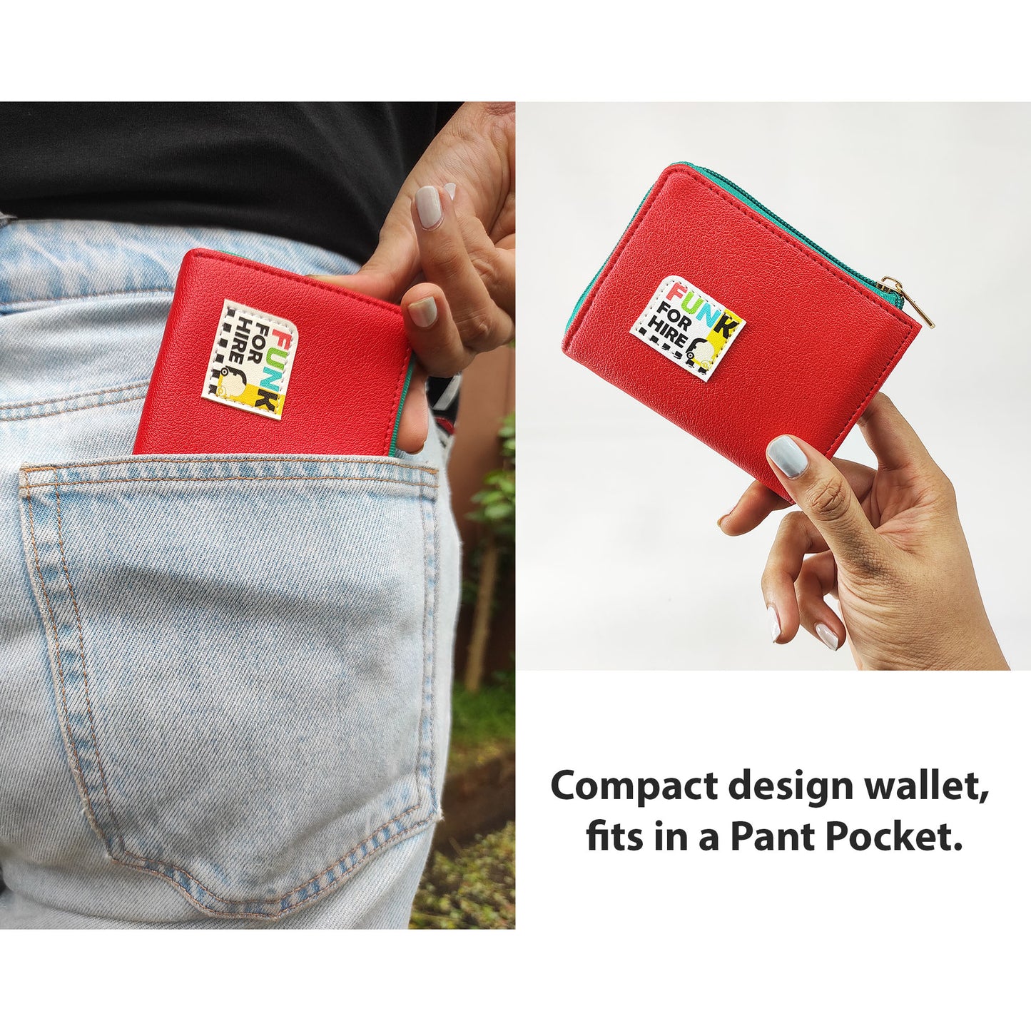 Red Zip Pocket Wallet