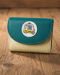 Teal and White Flap Pocket Wallet