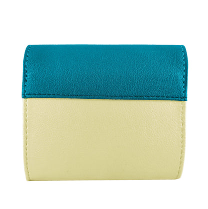 Teal and White Flap Pocket Wallet