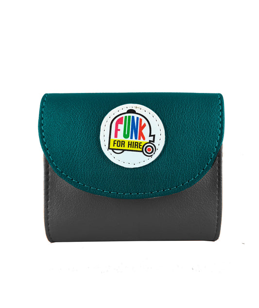 Teal and Grey Flap Pocket Wallet