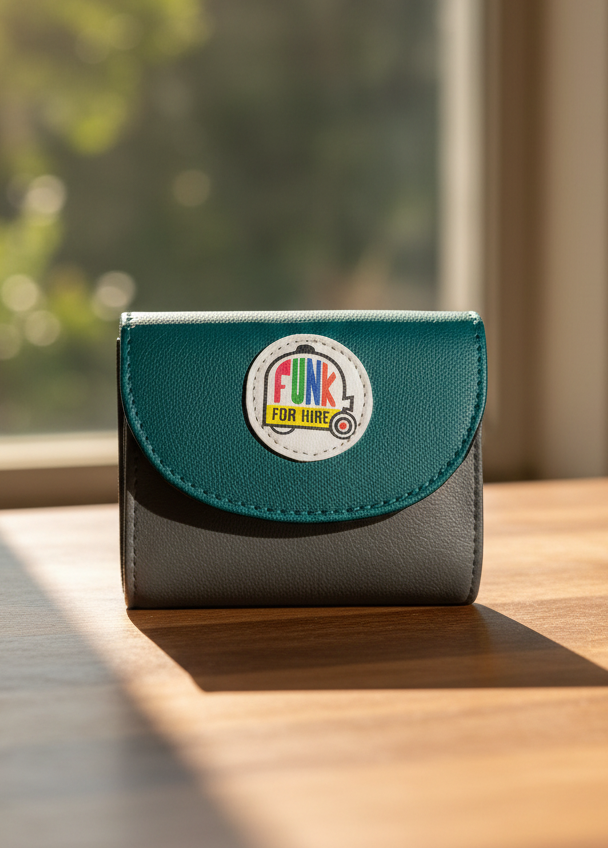 Teal and Grey Flap Pocket Wallet