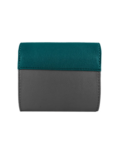Teal and Grey Flap Pocket Wallet