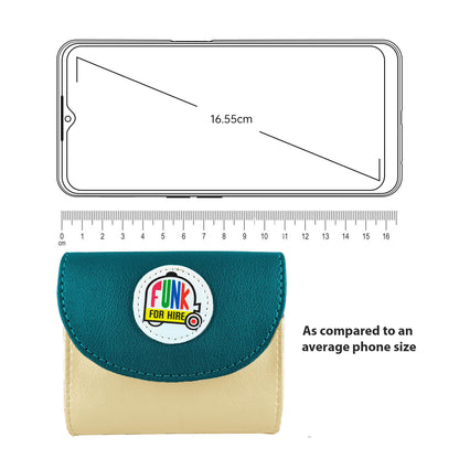Teal and White Flap Pocket Wallet