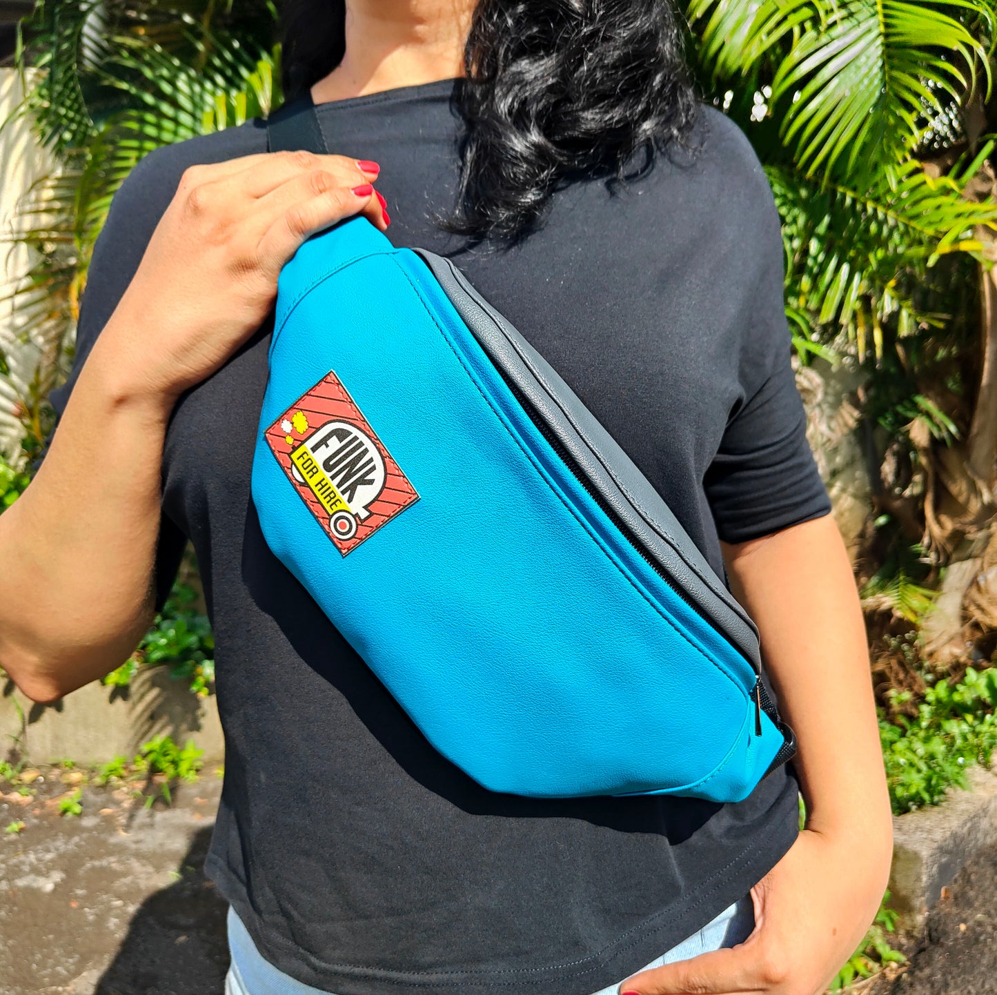 Teal and Grey Fanny Pack / Chest Bag