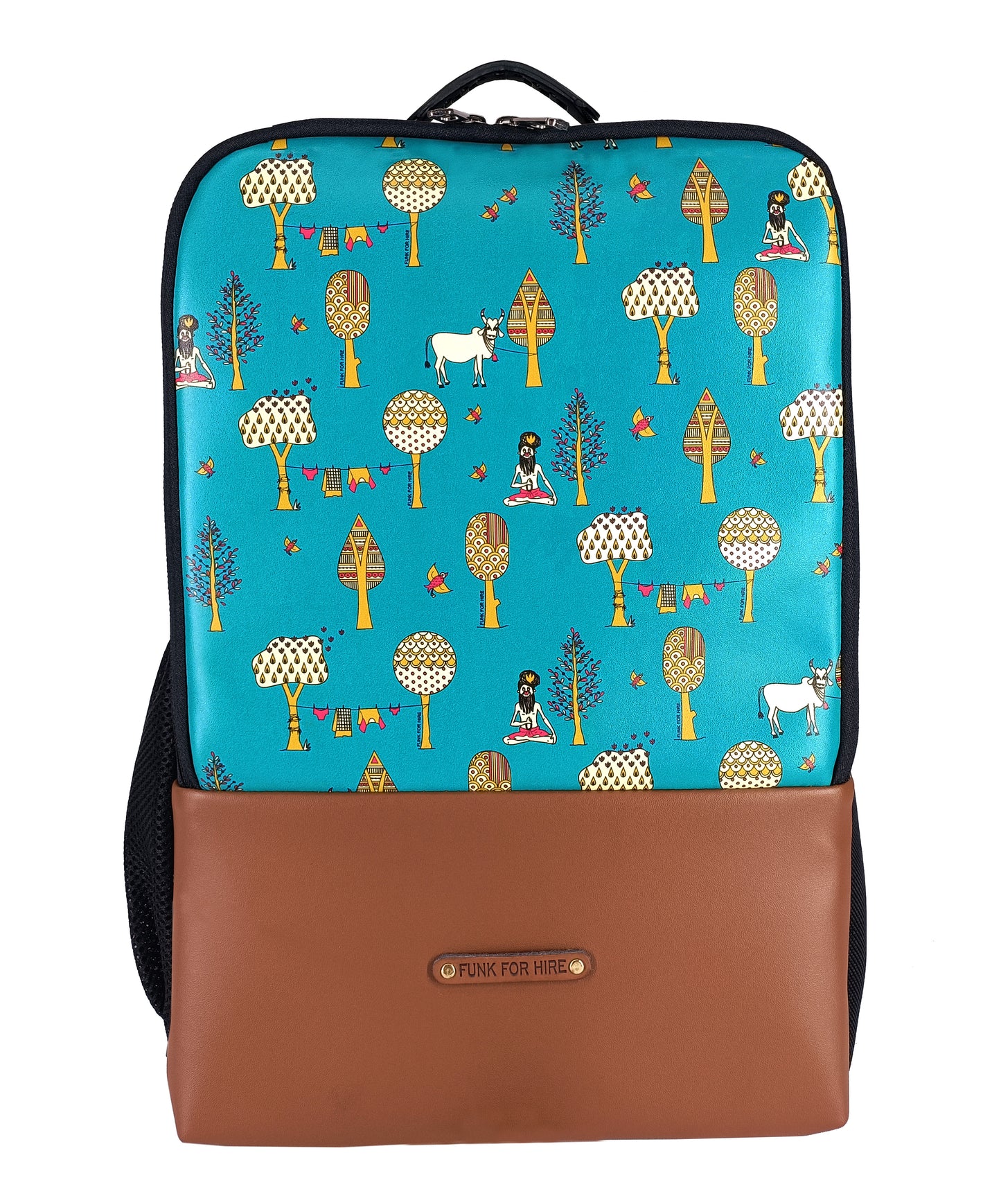 Backpack Tree Teal and Brown