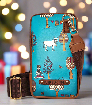 Mobile Phone Sling Bag Tree Teal
