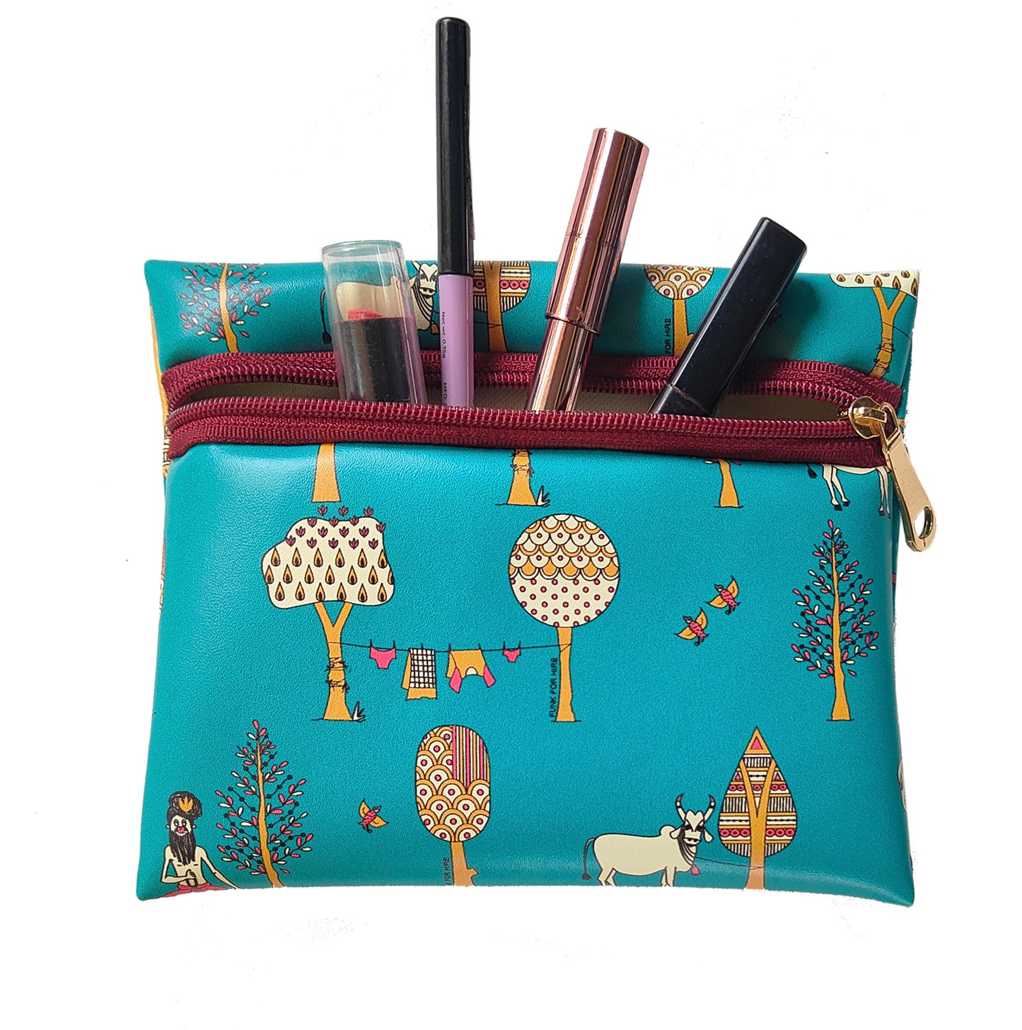 FREE Tree Teal Printed Pouch: * (ONE piece Only)