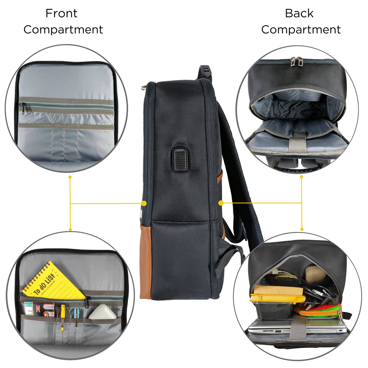 Free Card Wallet with Match Laptop Grey Backpack