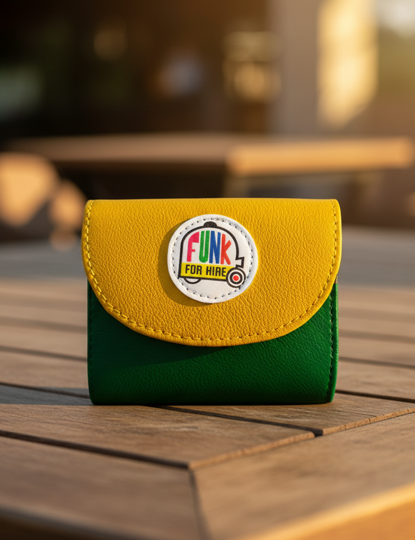 Yellow and Green Flap Pocket Wallet