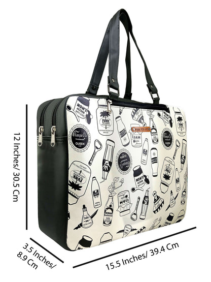 Luggage Backpack Bottle Black & White
