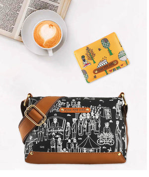 💥Combo Offers : Mela Box Black Sling Bag & Tree Yellow Pocket Wallet