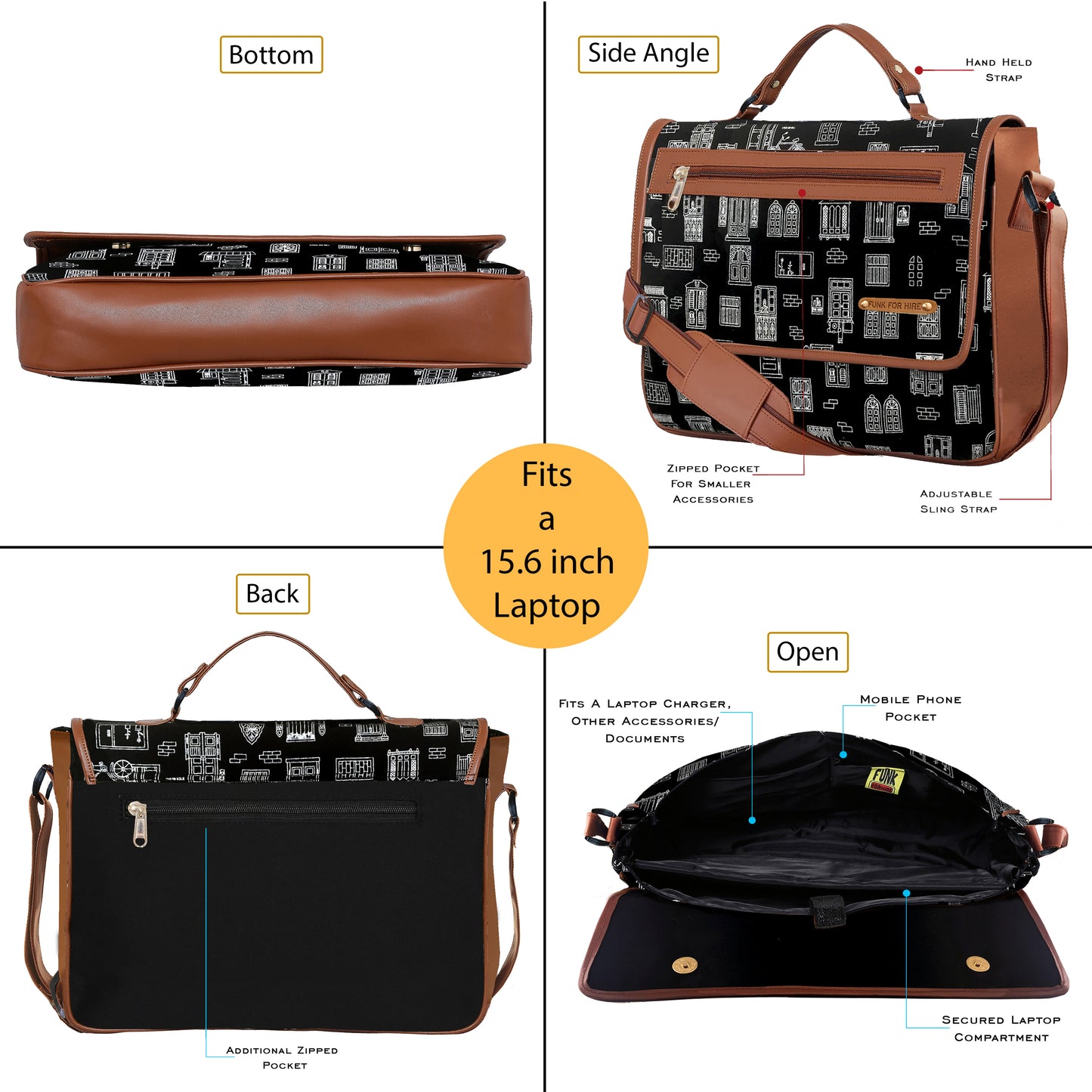 Wall Flap Laptop Bag 15.6 inch