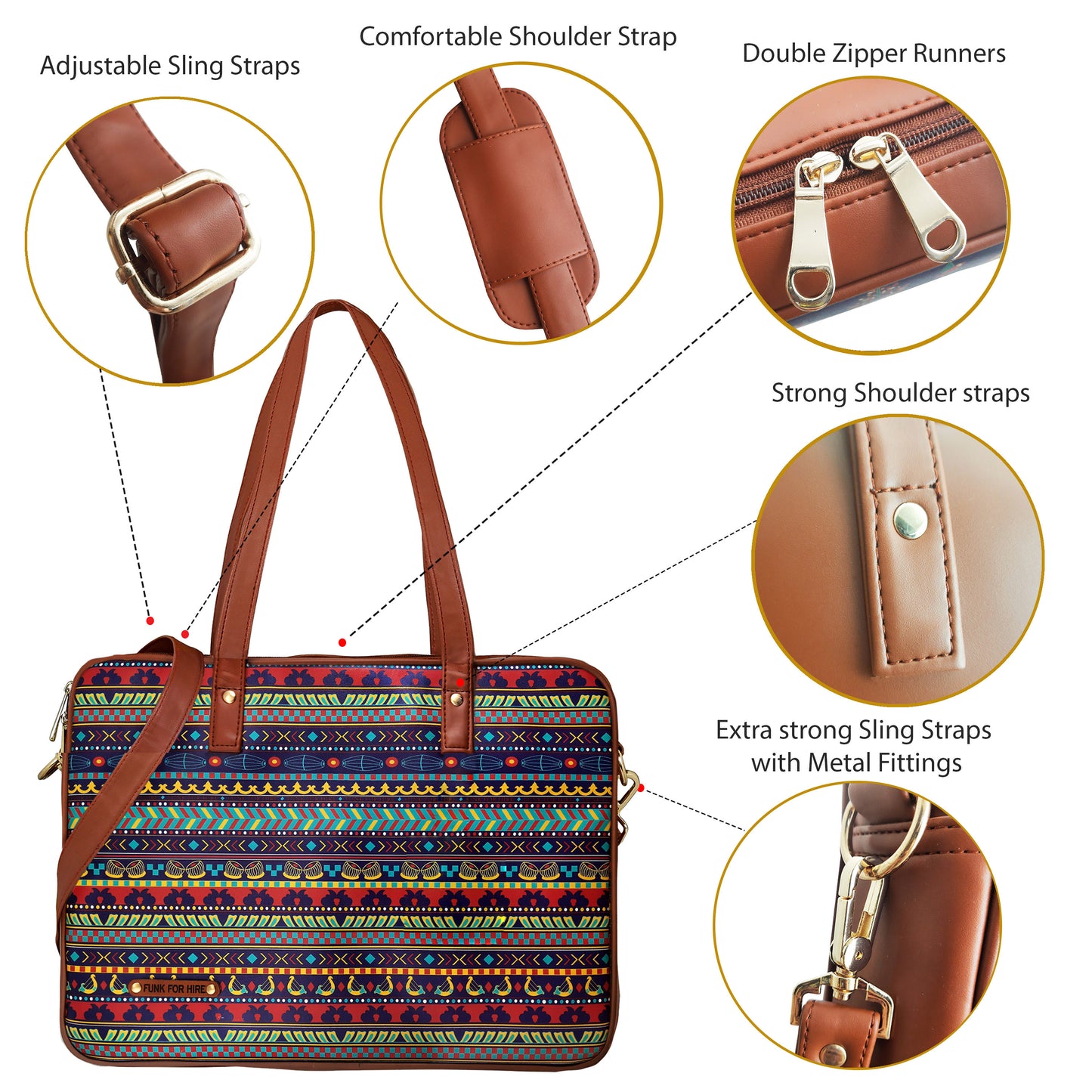 Combo Offers : Music Border Laptop Multi Handbag & Loop Multi  Wallet