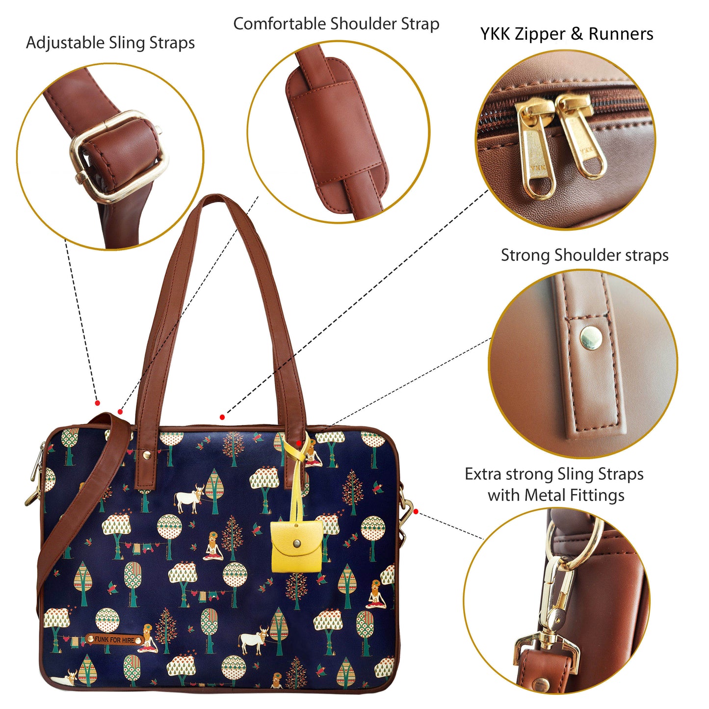 Laptop Handbag Tree Navy