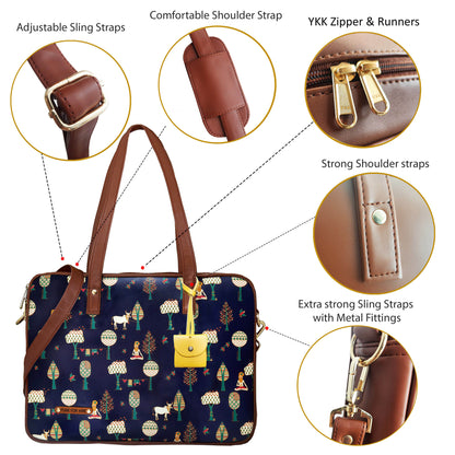 Laptop Handbag Tree Navy