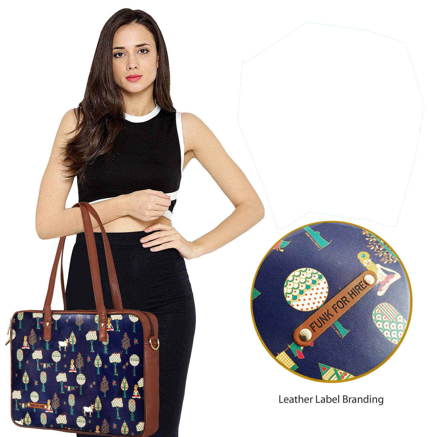 Laptop Handbag Tree Navy