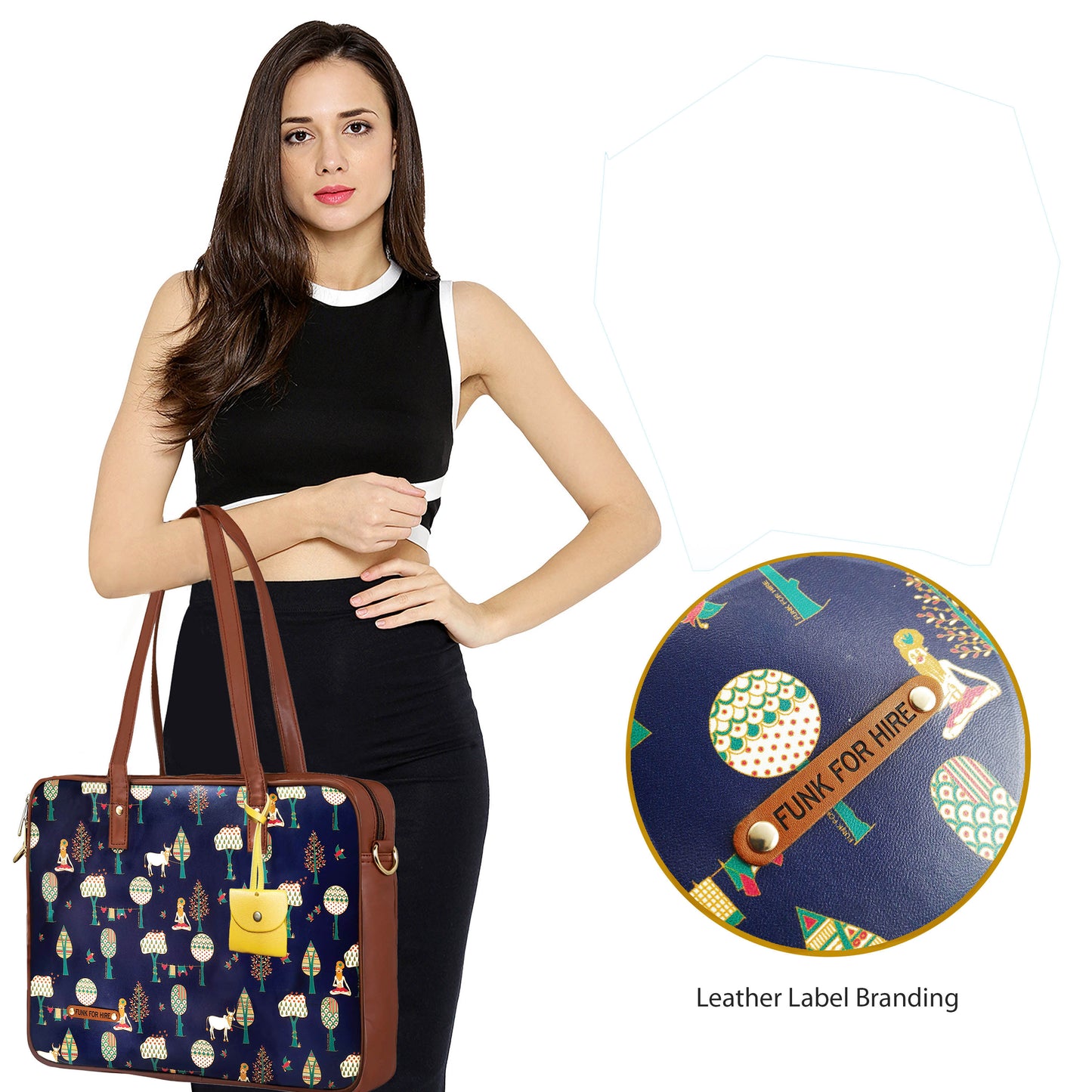 Laptop Handbag Tree Navy