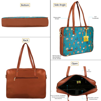 Laptop Handbag Tree Teal