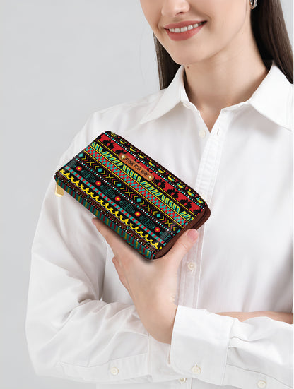 Music Border Long Wallet Multicolour