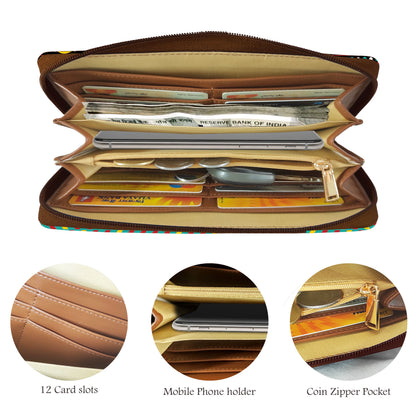 Music Border Long Wallet Multicolour