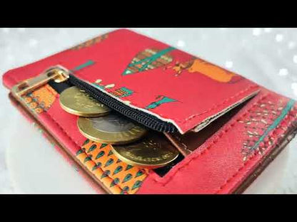 Tree Printed Red Pocket Wallet
