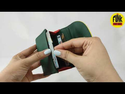 Yellow and Green Flap Pocket Wallet