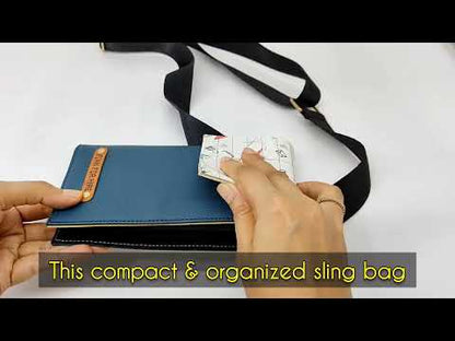 Origami Flap Mobile Phone Sling Teal and White