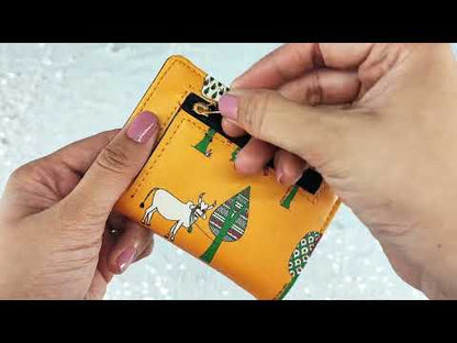 Tree Printed Yellow Pocket Wallet