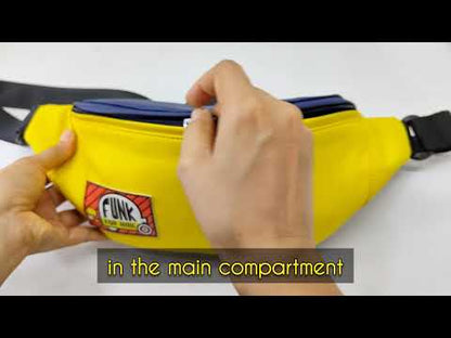 Yellow and Navy Fanny Pack / Chest Bag