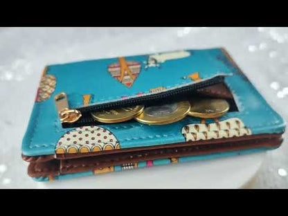 Tree Printed Teal Pocket Wallet