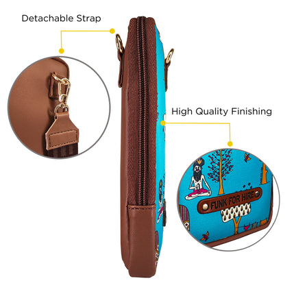 Mobile Phone Sling Bag Tree Teal