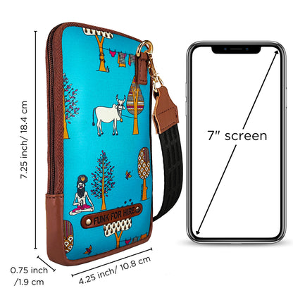 Mobile Phone Sling Bag Tree Teal