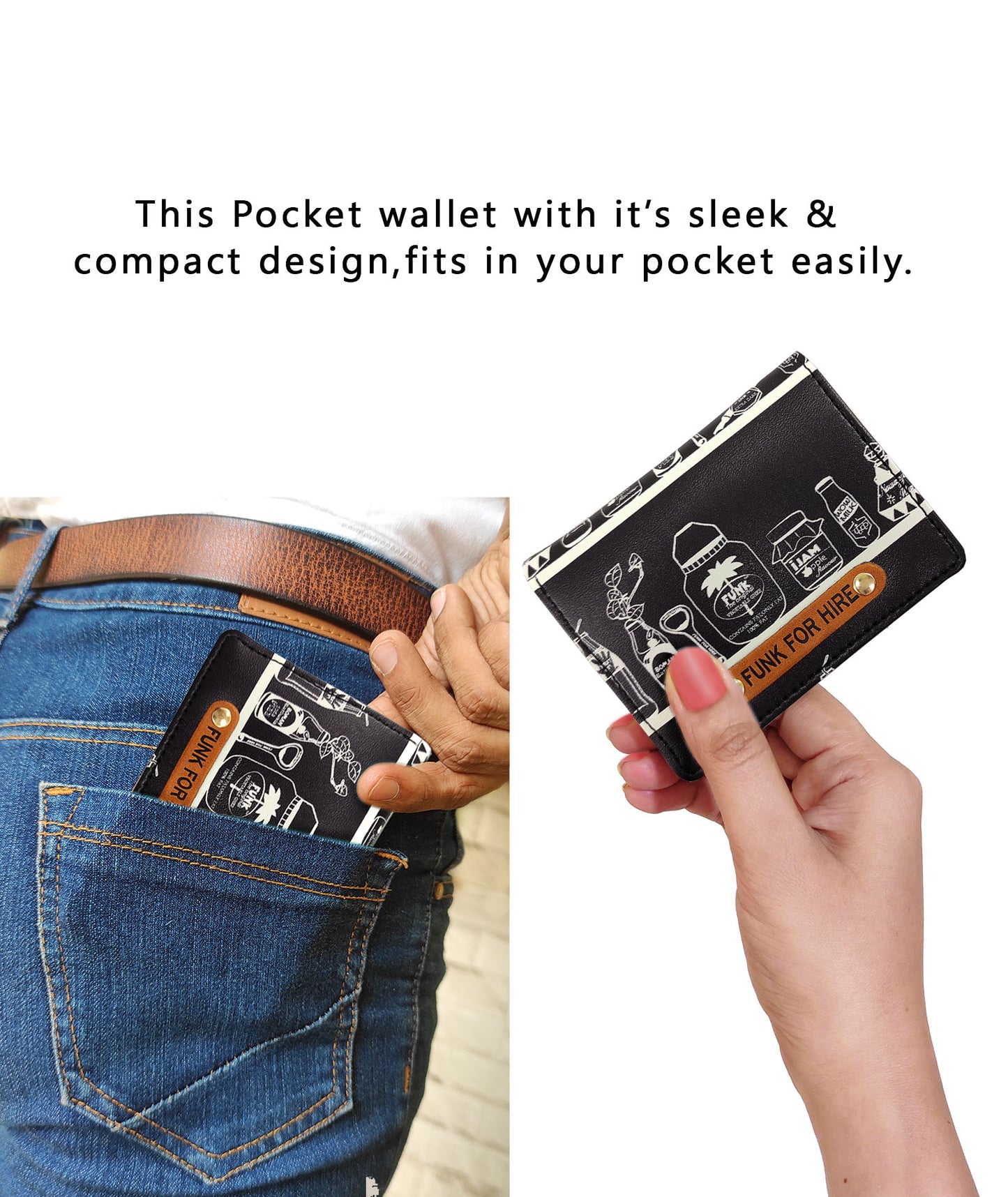 Combo Offers : Match Checks Drawstring Bag & Bottle Pocket Black Wallet