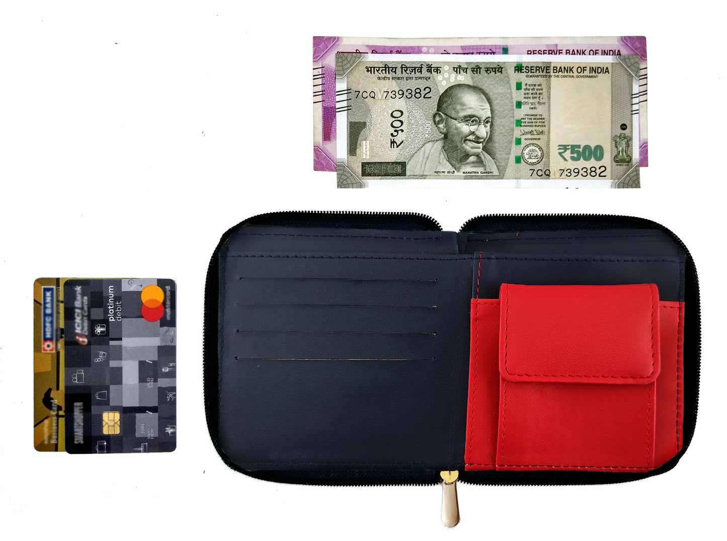 Mela Navy Square Wallet