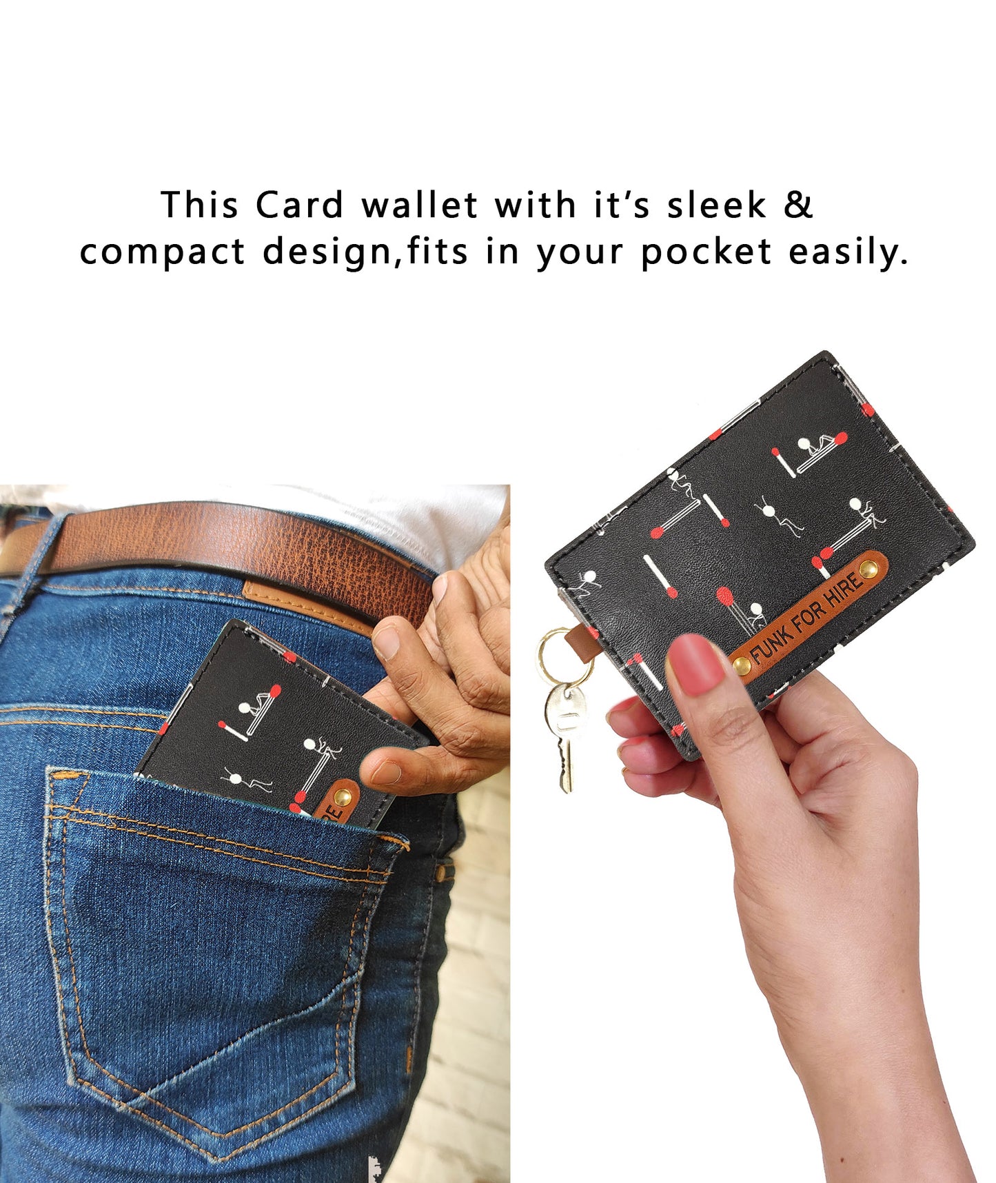 Combo Offers : Match Collage Laptop Grey Sleeve & Matchstick Card Black Wallet
