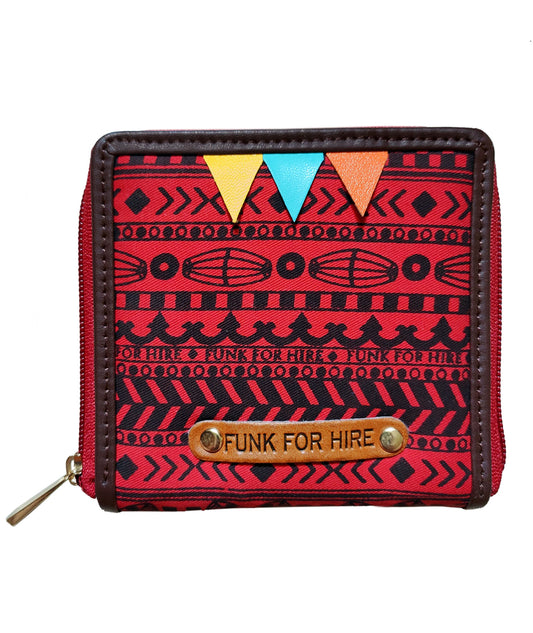 Music Border Red Square Wallet