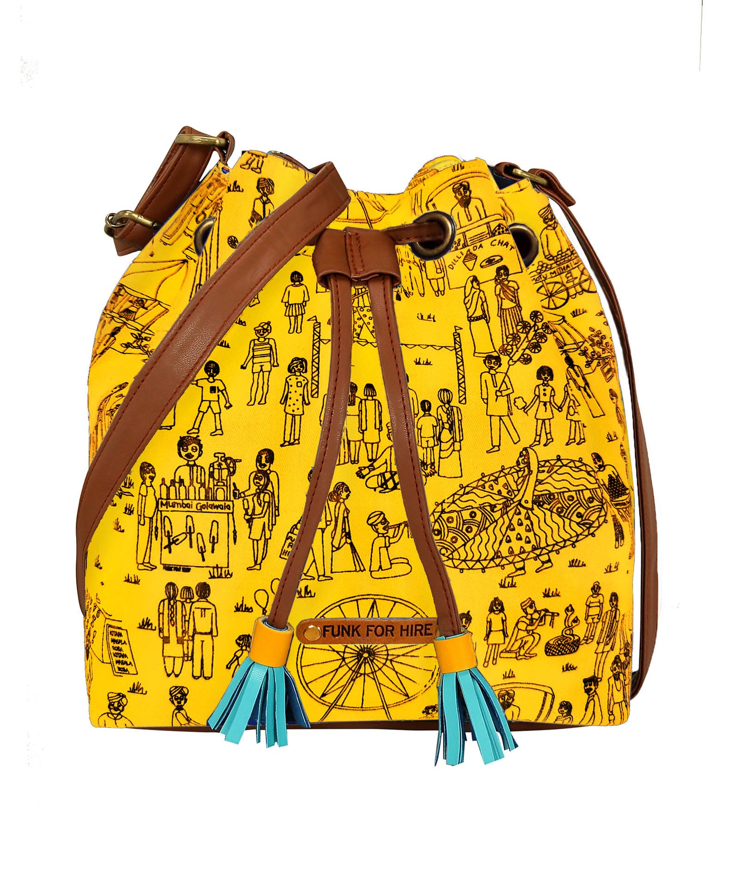 Mela Drawstring Sling Bag Yellow