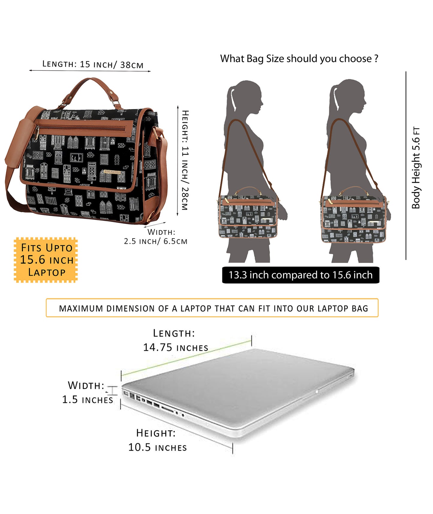 Combo Offers :Wall Flap Laptop Black  Bag & Pocket Black Wallet