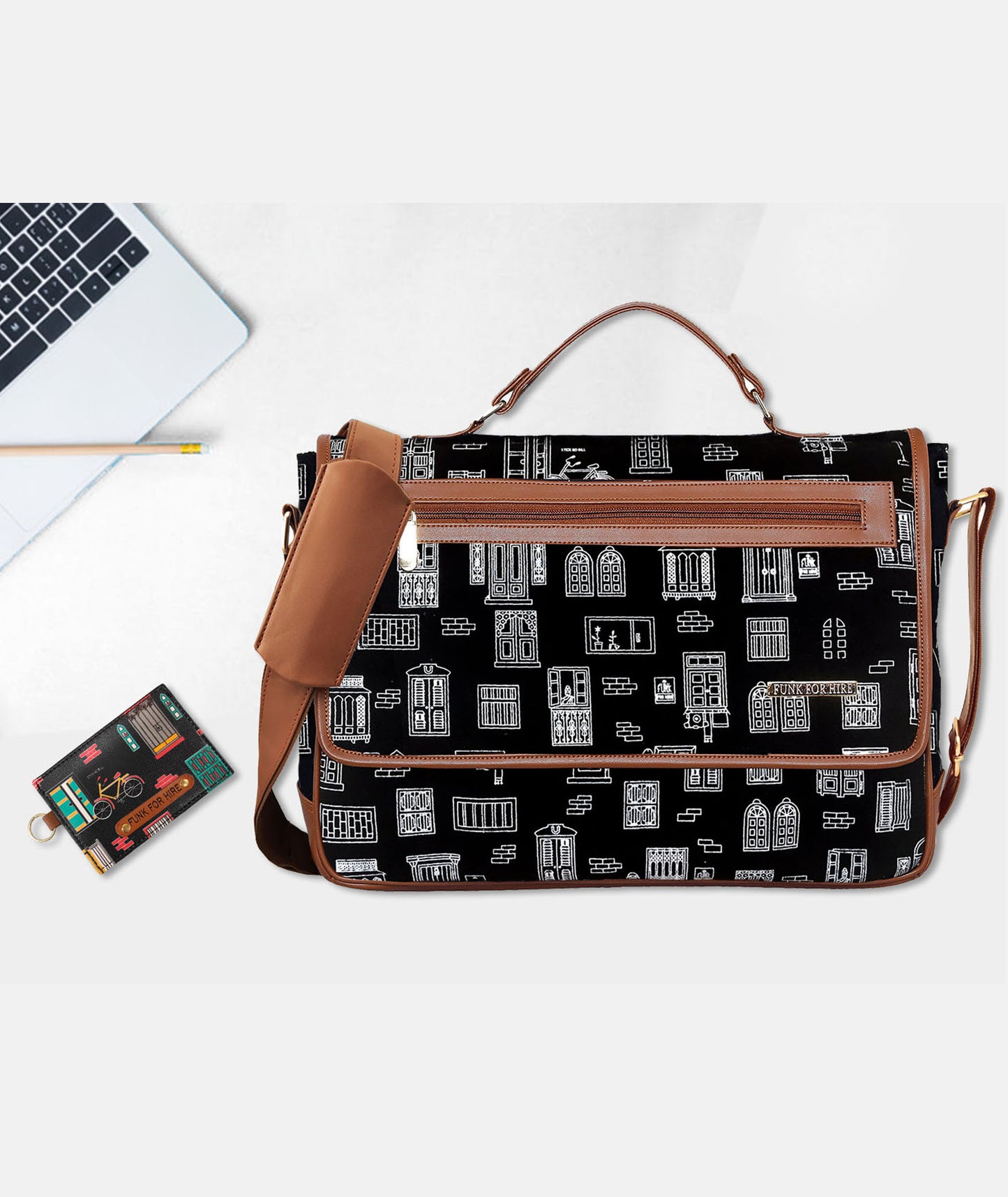 Combo Offers :Wall Flap Laptop Black  Bag & Card Black Wallet